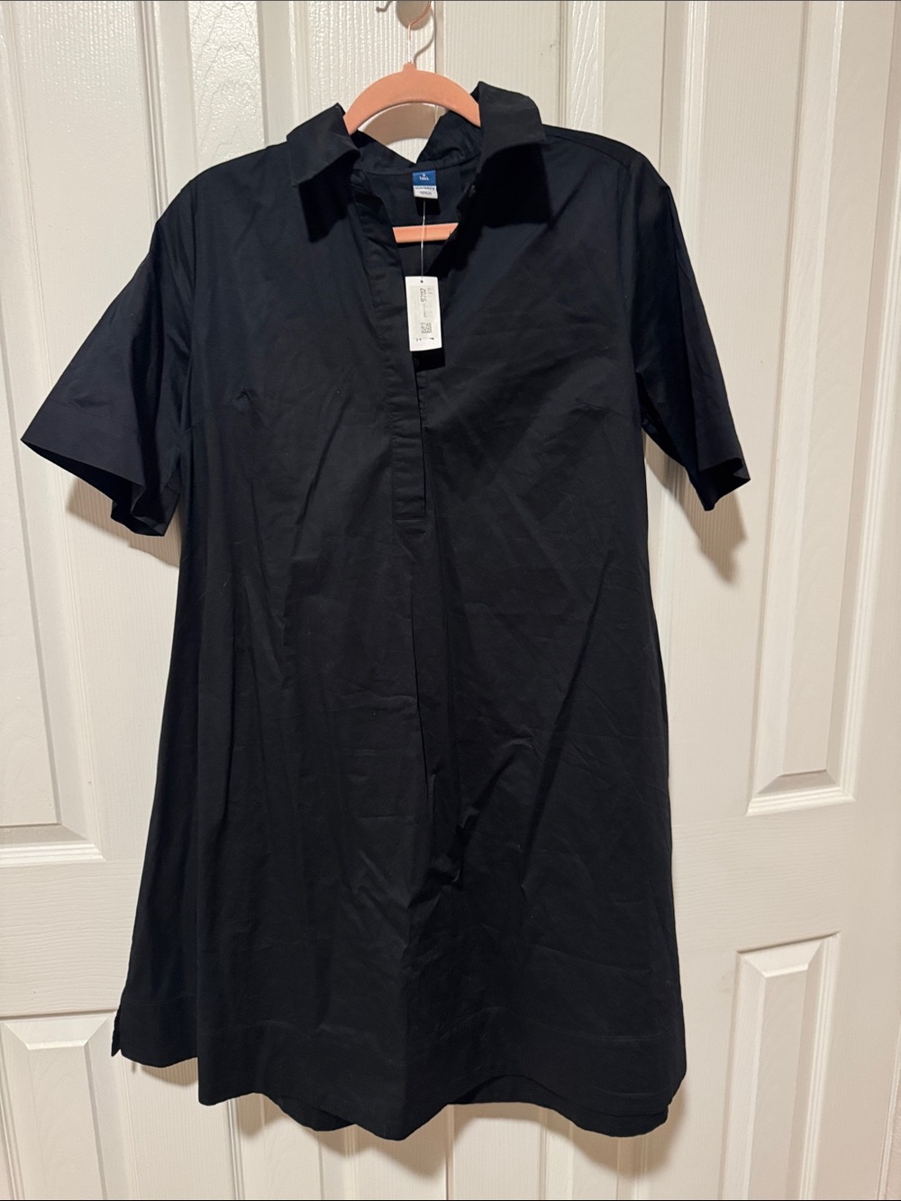 NWT - small /tall Black Short Sleeve Shirt Dress